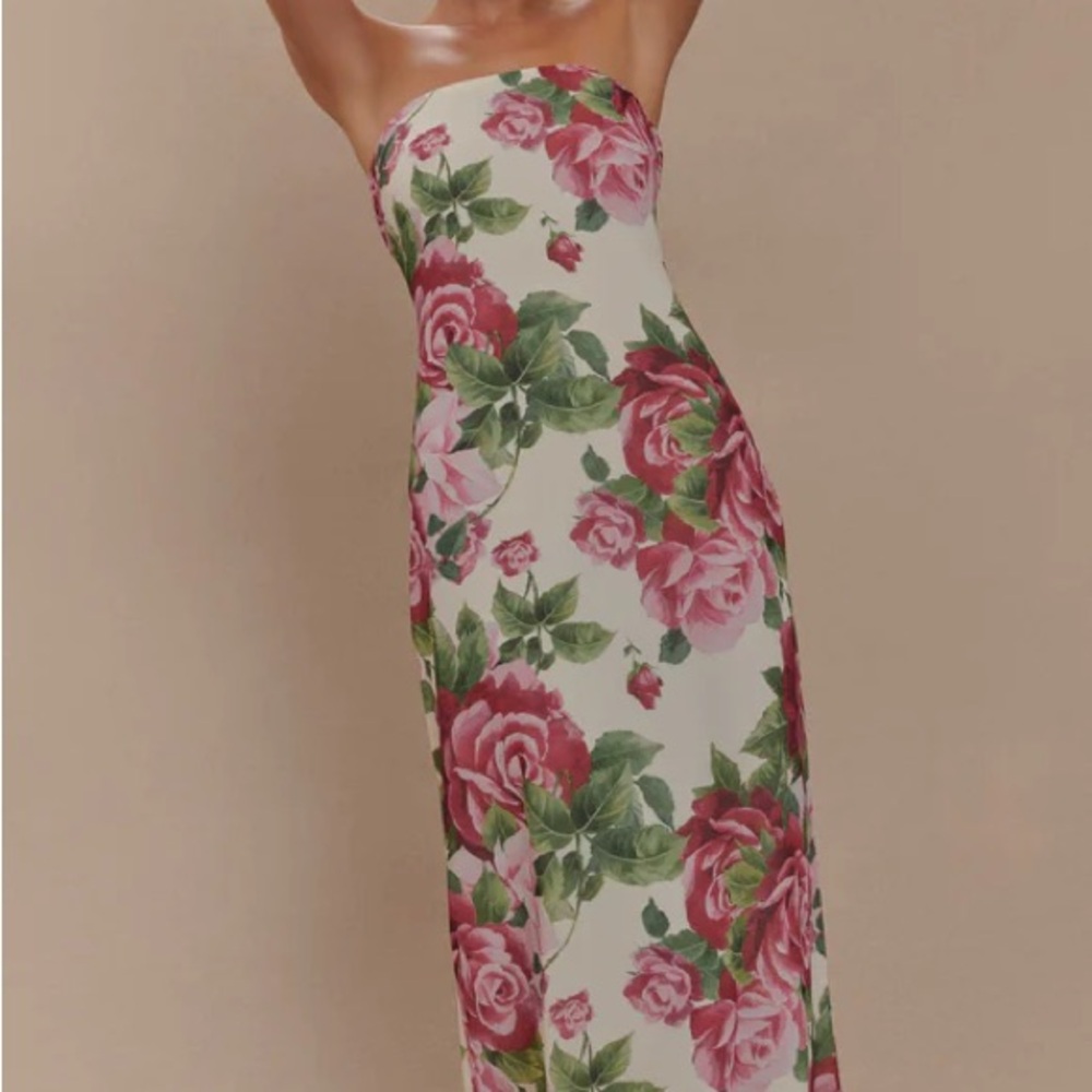 Floral Strapless Maxi Dress Meshki
